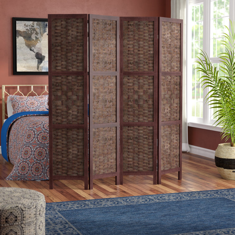 World Menagerie Collins 61'' W x 67'' H 4 Panel Solid Wood Folding